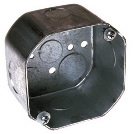 Raco Electrical Box, 21.5 cu in, Octagon Box Type, 2 Gangs, Steel, Octagon Shape 188433